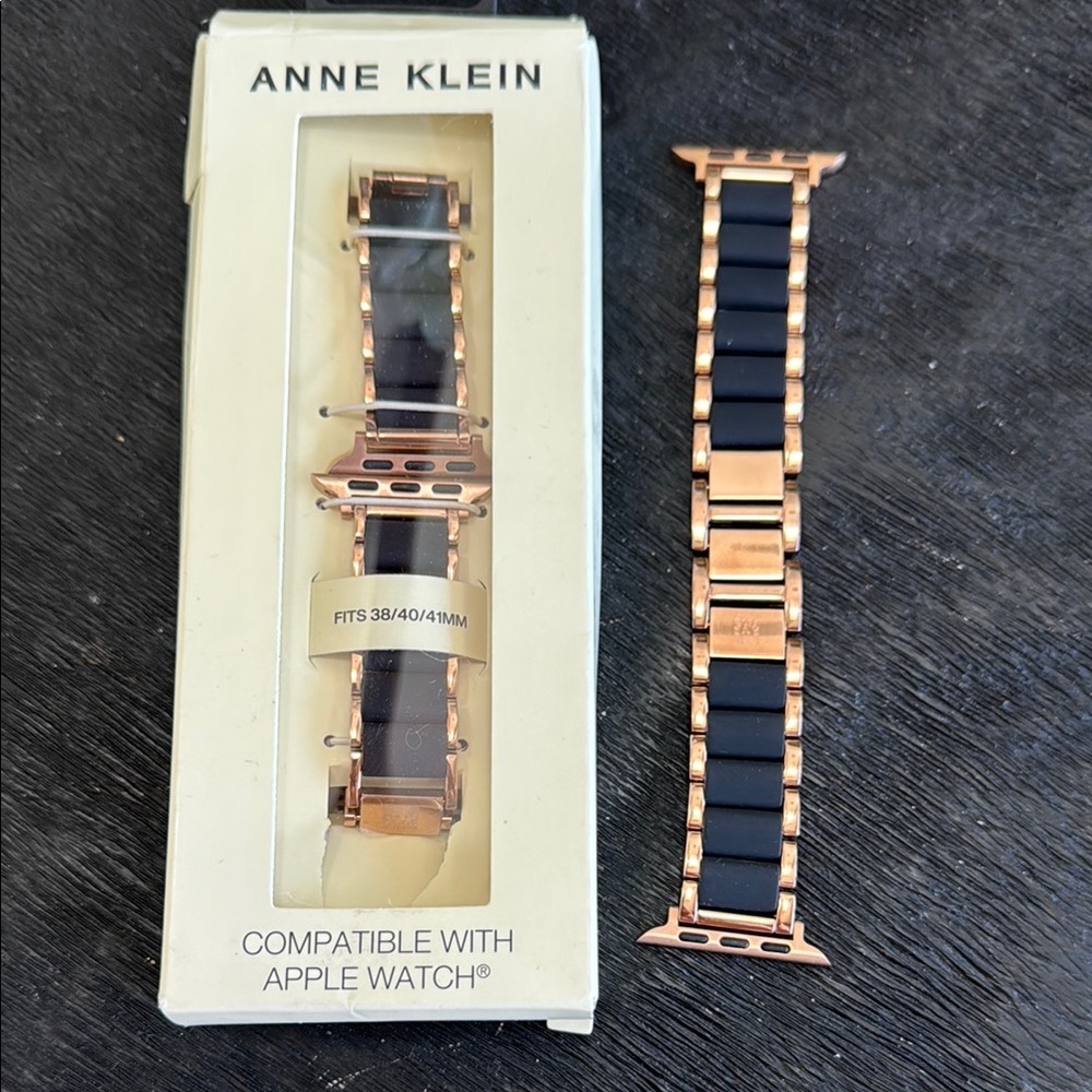 Anne Klein Black and Gold Watch Band